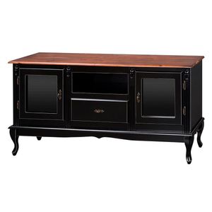 Rack Luiz Xv Com 2 Portas, 01 Gaveta e 02 Prateleiras 1036 Preta