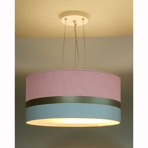 Pendente De Teto Led 30x15cm Faixa Dupla Tom Luz Iluminação Rosa/bronze/branco