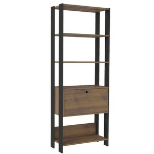 Estante Match Organizadora Para Livros 3 Prateleiras Pinho / Preto