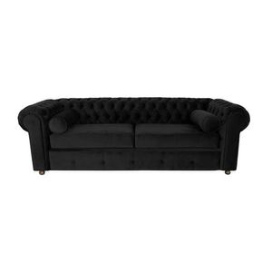 Sofá Chesterfield 03 Lugares 2.30 Cm Cor Preto New Velu 004 Jr