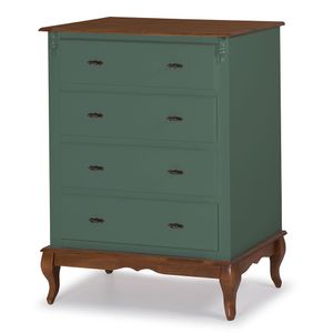 Cômoda 4 Gavetas - M560400 - Verde Musgo Com Imbuia