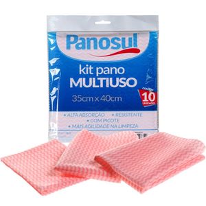 Kit 10 Pano Multiuso Alta Absorção E Resistente 35x40cm Rosa