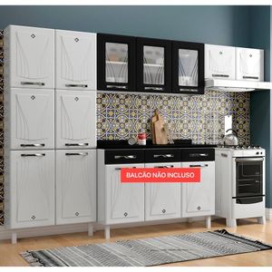 Cozinha De Aço Compacta Star New Preto 3 Peças