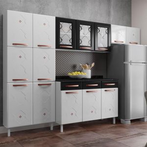 Cozinha Compacta Aço Telasul Mirage New 3vidros 3pçs Bco/pto