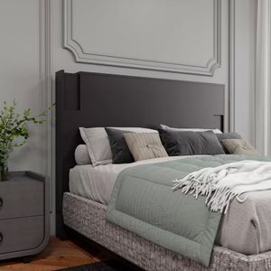 Cabeceira Para Cama Box Casal E Queen Bartira Diplomata Com Revestimento Em Finish Foil Preto