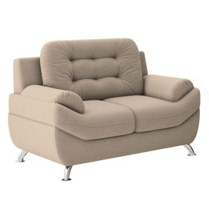 Sofá 3 E 2 Lugares Mercury Em Tecido Suede Linoforte Areia