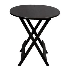 Mesa Para Restaurante Dobravel De Madeira 60 Redonda - Preto - Preto