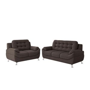 Sofá 3 E 2 Lugares Mercury Em Tecido Suede Linoforte Marrom