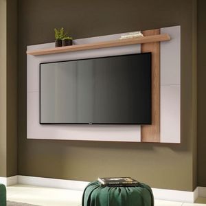 Painel Extensivo Leme Para Tv Até 65 Polegadas Colibri Off White Com Freijó