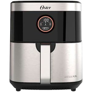 Fritadeira Elétrica Sem óleo Air Fryer 2 Em 1 Oster Ofrt660 4,8l Com Função Desidratar Preto Com Inox 110v