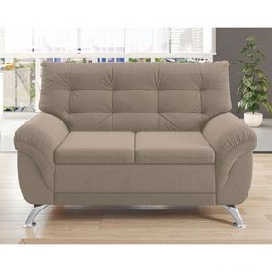 Sofá 2 Lugares Arezzo Revestido Em Suede Linoforte Areia