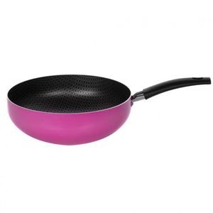Frigideira Wok Multiflon Color Com Revestimento Ultra 7 24 Cm Rosa