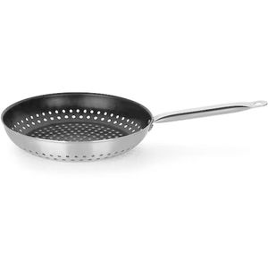 Frigideira Grill Multiflon Profissional Antiaderente Com Cabo 32 Cm Inox
