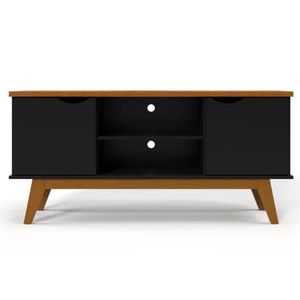 Rack Marselha Para Tv De Até 46 Patrimar Preto Com Cedro