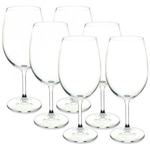 Conjunto De Taças Para água Bohemia Anna 580 Ml Em Cristal Ecológico 6 Peças Transparente