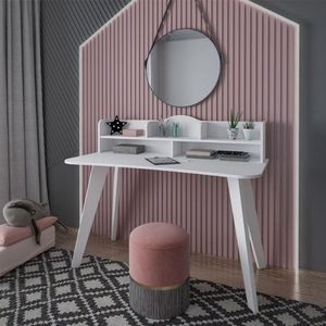 Escrivaninha Artely Sofia Com Nichos 120cm De Largura Branco Fosco