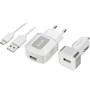 Kit Com Carregadores Veicular Usb+tomada+veicular