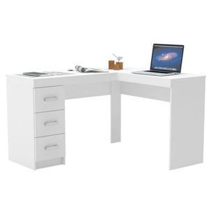 Mesa De Escritório Fênix Com 3 Gavetas Politorno Branco