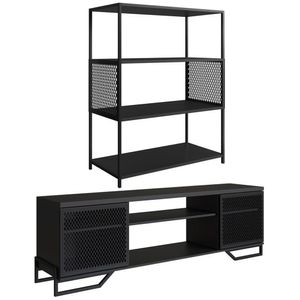 Rack 180 Cm 2 Pt Estante 77 Cm Industrial 27x24 Preto Pp Preto