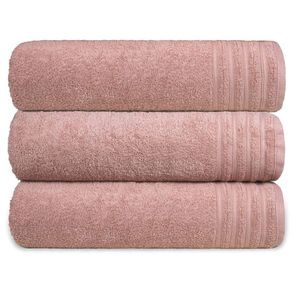 Kit 3 Toalha De Rosto Grande Fio Penteado 100% Algodão - Twist - Rosa