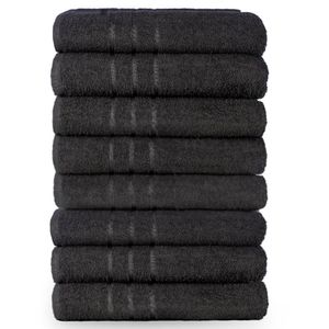 Kit Com 8 Toalhas De Banho Para Hotel - Profissional Prata - Preto