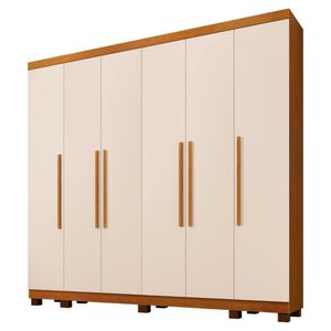 Guarda Roupa Atlanta 6 Portas 6 Gavetas Em Mdp Benetil Móveis Cinamomo Com Off White