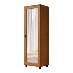 Armário Organizador Diamante 1 Porta Espelhada 5 Prateleiras Benetil Móveis Cinamomo