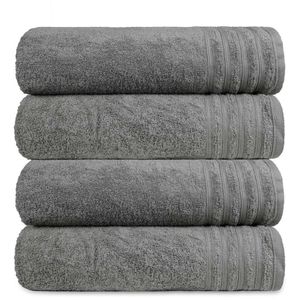 Kit 4 Toalha De Rosto Grande Fio Penteado 100% Algodão - Twist - Chumbo