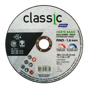 Disco De Corte Inox Classic 180 X 1,6mm (5 Peças)