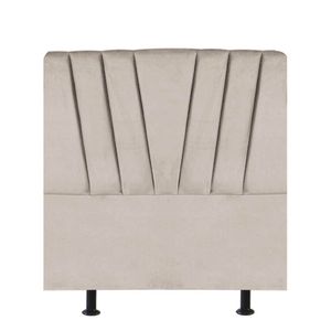 Cabeceira Estofada Bélgica 100cm Solteiro Para Cama Box Quarto Corino Bege