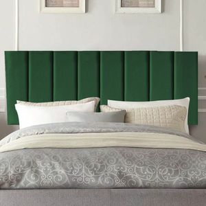 Painel Estofada Carla 195cm King Size Para Cama Box Quarto Suede Verde