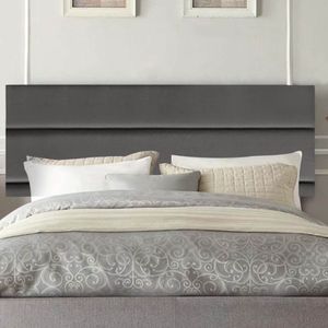 Painel Estofada Argentina 195cm King Size Para Cama Box Quarto Corino Cinza
