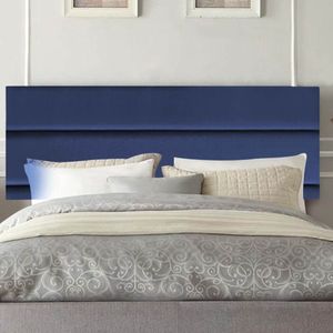 Painel Estofada Argentina 100cm Solteiro Para Cama Box Quarto Suede Azul Marinho