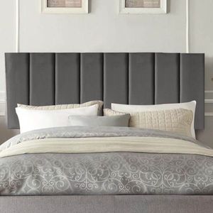 Painel Estofada Carla 100cm Solteiro Para Cama Box Quarto Corino Cinza