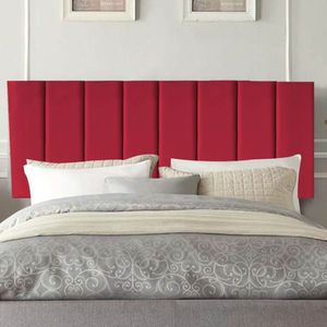 Painel Estofada Carla 100cm Solteiro Para Cama Box Quarto Corino Vermelho