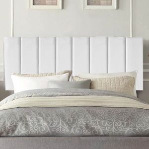 Painel Estofada Carla 90cm Solteiro Para Cama Box Quarto Suede Branco