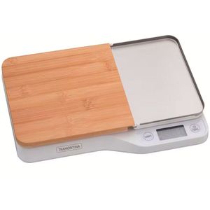 Balança Digital Para Cozinha Tramontina Adatto 5kg Com Tábua De Corte Branco