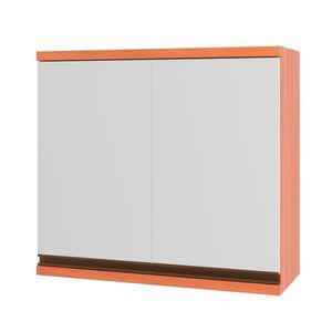 Armário Aéreo Macadâmia 80cm 2 Portas 914002 Telasul Freijo E Branco