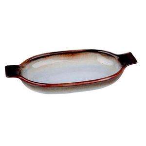 Travessa Oval Com Alça L`hermitage Em Cerâmica - 24 Cm Branco