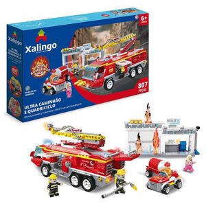 Blocos De Montar Bombeiros Ultra Caminhão E Quadriciclo 807 Peças