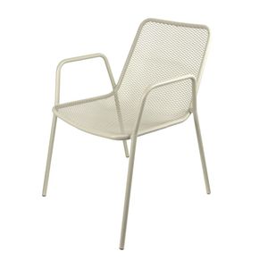 Cadeira Una 1166 Com Braço C/ Estrutura Em Ferro E Pintura Epoxi C/ Proteção Uv E Uva Cor:fendi