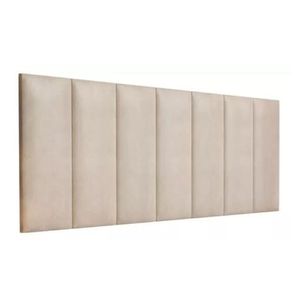 Kit 5 Placas Estofadas Cabeceira Cama Solteiro 20x60cm Areia