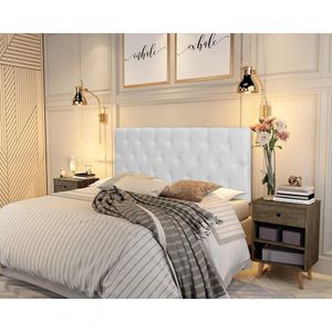 Painel Cabeceira Paris Queen Box Corino Branco