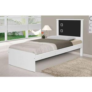 Cama Barcelona Para Quarto Solteiro Flex Color Branco-preto