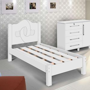 Cama Siena Solteiro Branco - Carmolar