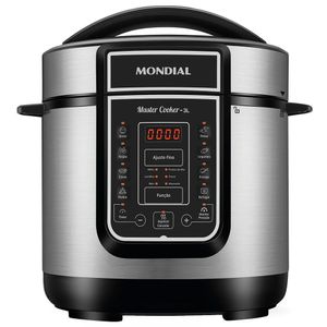 Panela Elétrica De Pressão Mondial Digital Master Cooker Pe-40 700w Com Capacidade De 3 Litros Preto Com Inox 220v
