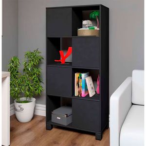Armário Artany Wally Com 4 Portas Preto