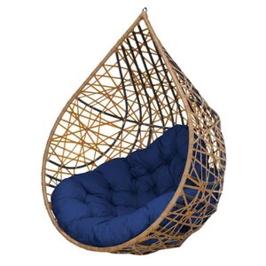 Cadeira Balanço Ninho Suspenso Gota Tramado C- Almofada Impermeável Acesse Móveis Caramelo-azul