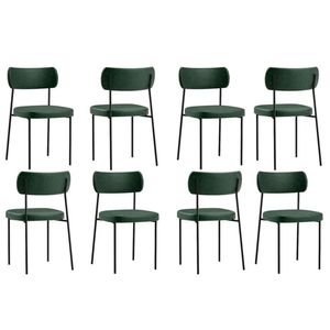 Kit Com 8 Cadeira Mila Laminado Verde Musgo - Fdecor