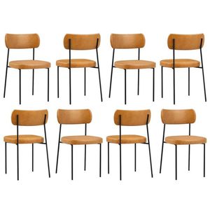Kit Com 8 Cadeira Mila Laminado Wisky - Fdecor